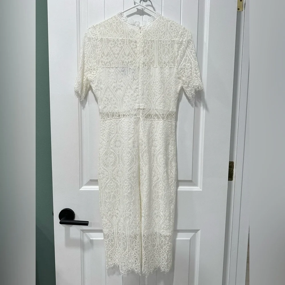 Lulu’s White Lace Short Sleeve Midi Dress - Picture 9 of 12